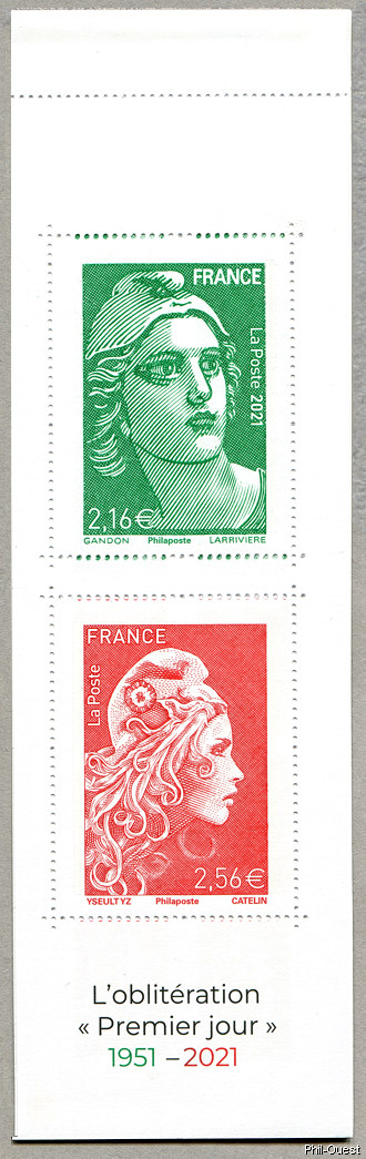 Image du timbre Carnet Marianne - Premier Jour 1951-2021