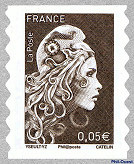 Image du timbre Marianne d'Yseult Digan-Timbre autoadhésif  complémentaire 0,05 € brun