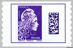 Image du timbre Marianne d'Yseult Digan-Lettre prioritaire autoadhésive   pour le monde jusqu'à 20g