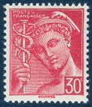 Image du timbre Mercure 30c rougeLégende «Postes Françaises»