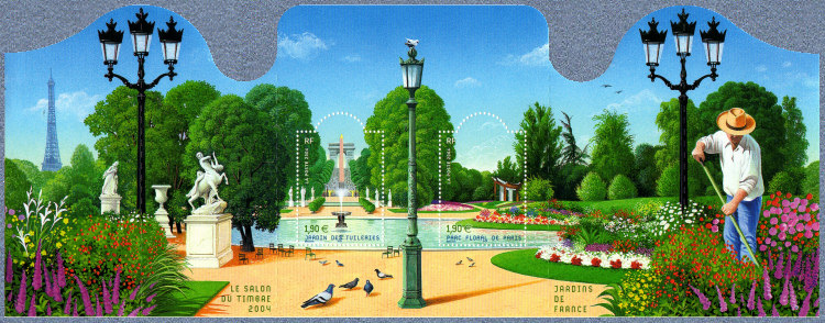 Jardin de Tuileries et Parc Floral de Paris
   Salon du timbre 2004