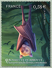 Image du timbre Roussette de Mayotte - Pteropus seychellensis comorensis