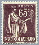 Image du timbre Type Paix 2ème série 65c violet-brun