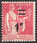 Image du timbre Type Paix 1F sur 1F25 rose