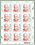 La feuille de 2022 de 12 timbres de Louis Pasteur