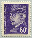 Pétain, type Hourriez, 60c violet
   Typographie