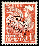 Image du timbre Coq Gaulois 0,40F rouge-brun