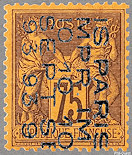 Image du timbre Seconde période - Surcharge sur 5 lignes
-
Type Sage 75c violet sur orange
