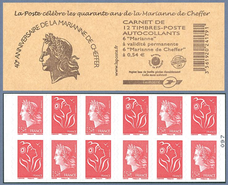 Image du timbre Carnet Marianne de Cheffer