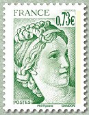 40 ans de la Sabine de Gandon<br /> Sabine 0,73 euro vert