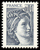 Image du timbre Sabine 0,01 F gris foncé