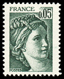 Image du timbre Sabine 0 F 05 vert-noir