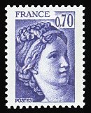 Image du timbre Sabine de Gandon 0 F 70 bleu-violet