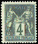Image du timbre Groupe «Paix et Commerce»Type Sage 4c vert émeraude 