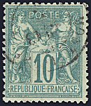 Image du timbre Groupe «Paix et Commerce»Type Sage 10c vert émeraude 
