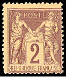 Image du timbre Groupe «Paix et Commerce»Type Sage 2c brun-rouge 