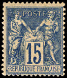 Image du timbre Groupe «Paix et Commerce»Type Sage 15c bleu