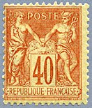 Image du timbre Groupe «Paix et Commerce»Type Sage 40c rouge-orangé sur jaune pâle
