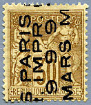 Image du timbre Groupe «Paix et Commerce» préoblitéré-Type Sage 30c brun