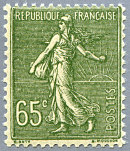 Image du timbre Semeuse lignée 65 c olive