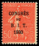 Semeuse 50 c rouge<BR>Congrès du B.I.T 1930