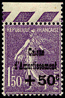 Image du timbre Semeuse 1F50 + 50 c violet