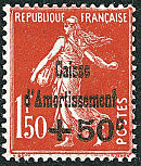 Image du timbre Semeuse 1F50 + 50 c rouge