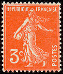 Image du timbre Semeuse fond plein sans sol inscriptions grasses-3c rouge-orang