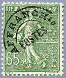 Image du timbre Semeuse lignée 65 c olive préoblitéré