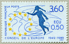 Conseil de l´Europe 1949-1989 - 3,60 F  0,50 écu