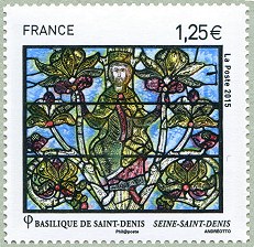 Image du timbre Basilique cathédrale de Saint-Denis - Vitrail «l'arbre de Jessé»