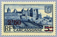 Carcassonne
   Surcharge rouge 2F50 sur 5F