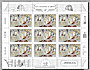 La feuille de 9 timbres des  catacombes de Paris