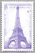 Image du timbre Tour Eiffel lilas