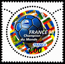 Coupe du Monde de Football 1998<BR>mention France champion du Monde