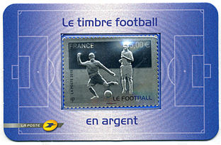 Timbre argent Football