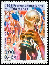 Image du timbre France championne du Monde 1998