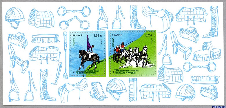Image du timbre Souvenir philatélique des Jeux Equestres Mondiaux FEI 2014 en Normandie