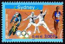 Image du timbre Jeux Olympiques de Sydney 2000-Cyclisme, escrime, relais