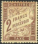 Chiffre-Taxe banderole 2F brun
