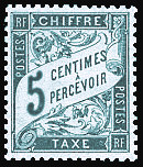 Chiffre-taxe type banderole 5c bleu