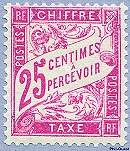 Chiffre-taxe type banderole 25c rose