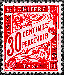 Chiffre-taxe type banderole 30c rouge carminé
