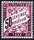 Chiffre-taxe type banderole 50c lilas