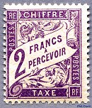 Chiffre-taxe type banderole 2F violet