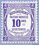 Recouvrements - Valeurs impayées 10c violet