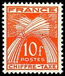 Chiffre-taxe  type gerbes 10F orange