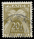 Image du timbre Timbre-taxe type gerbes 20 F brun-olive